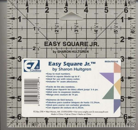Easy Square Jr. Ruler 6-1/2in x 6-1/2in