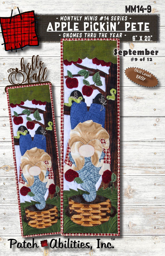 Apple Pickin' Pete - Gnomes Thru the Year Downloadable Pattern by Patch Abilities