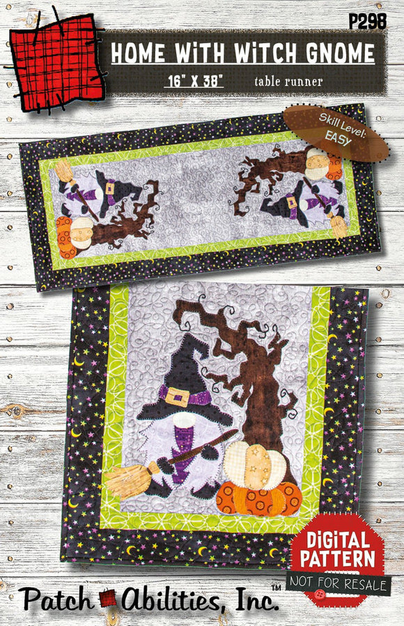 Home With Witch Gnome Downloadable Pattern by Patch Abilities