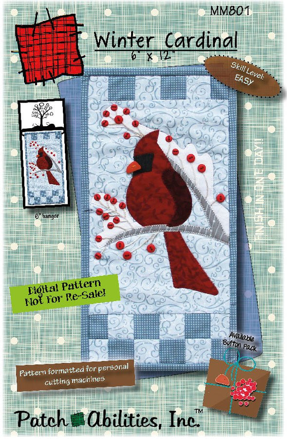 Winter Cardinal Downloadable Pattern by Patch Abilities