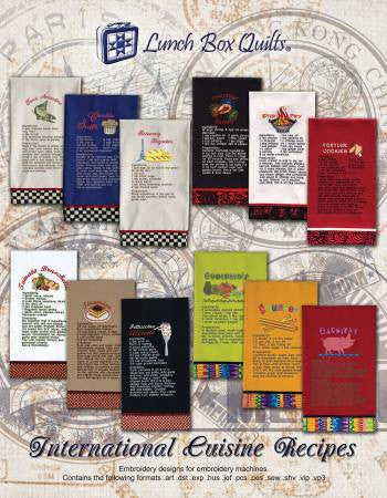 International Cuisine Recipe Collection Machine Embroidery