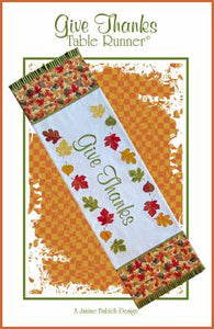 Give Thanks Table Runner Machine Embroidery