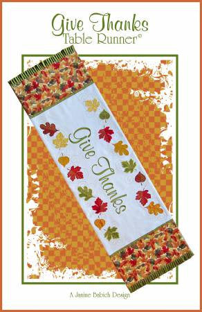 Give Thanks Table Runner Machine Embroidery