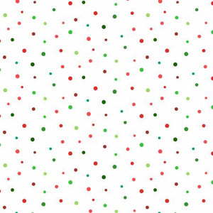 Santa Claus Is Coming Dot White Fabric by Elizabeths Studio