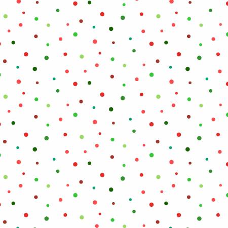 Santa Claus Is Coming Dot White Fabric by Elizabeths Studio