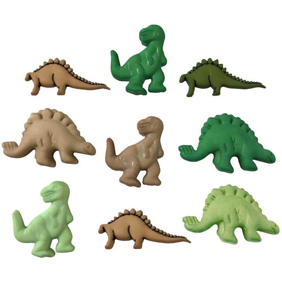 Adorable dinosaur buttons in shades of green and brown
