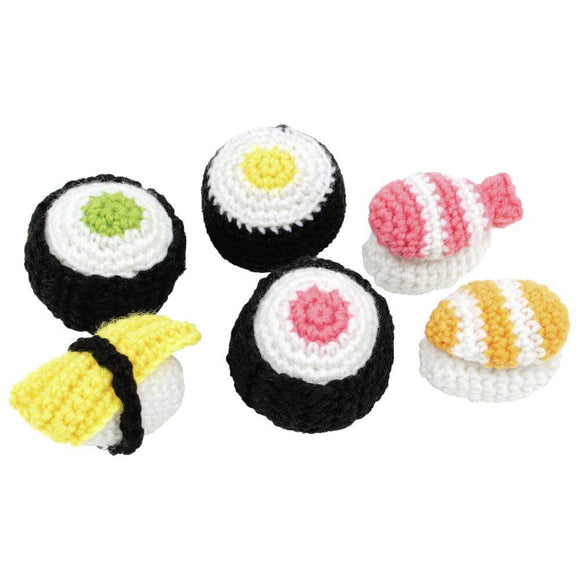 Crocheted sushi items