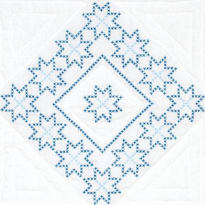 White 18in Quilt Squares XX Stars