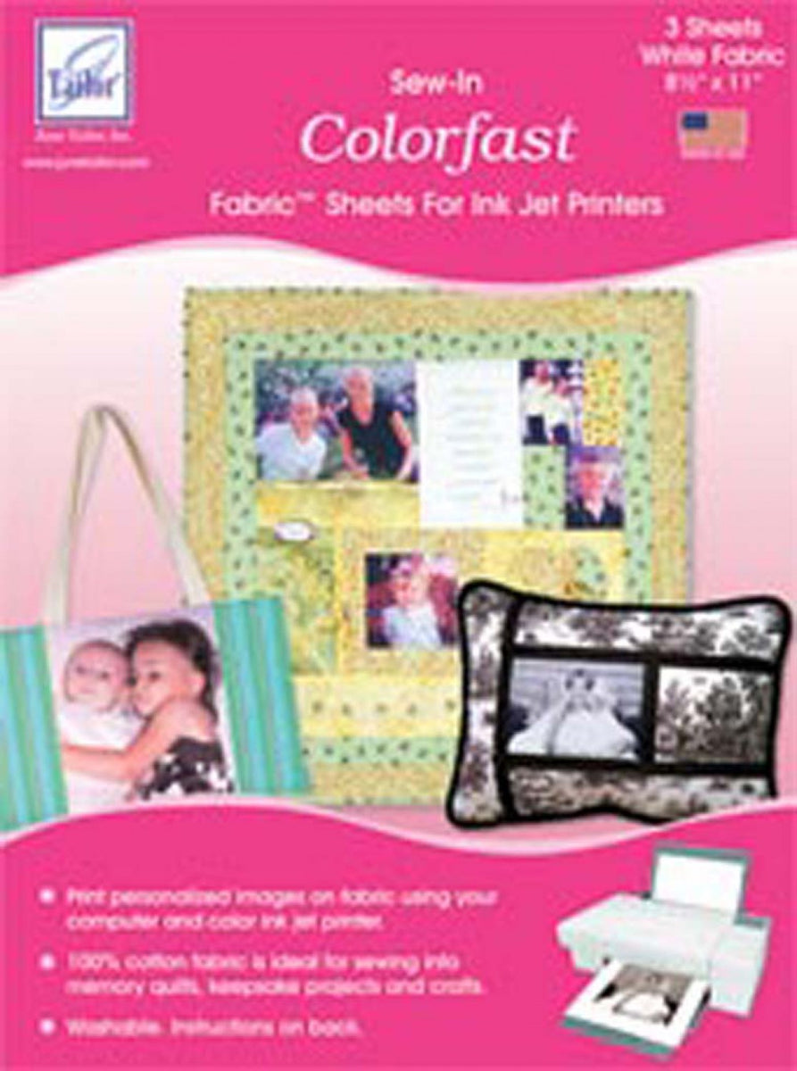 Colorfast Computer Fabric Sheets White 50 Sheets Pattern Quilting