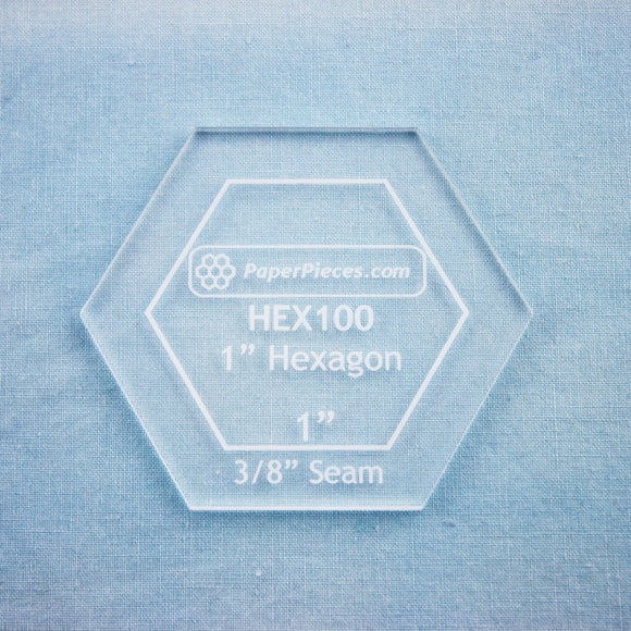 Acrylic Fabric Cutting Template 1in Hexagon Template