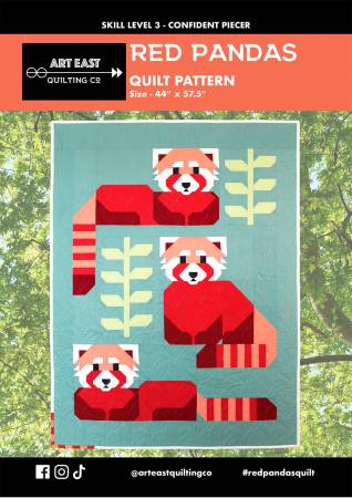 Red Pandas Quilt Pattern by Art East Quilting Co