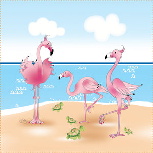 Art Panel Flamingos