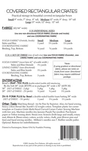 Covered Rectangular Crates Patterns – Quilting Books Patterns and Notions