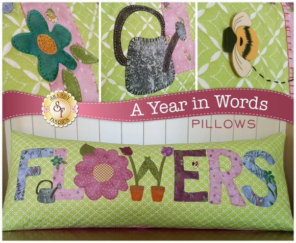A Year In Words Pillows - Flowers