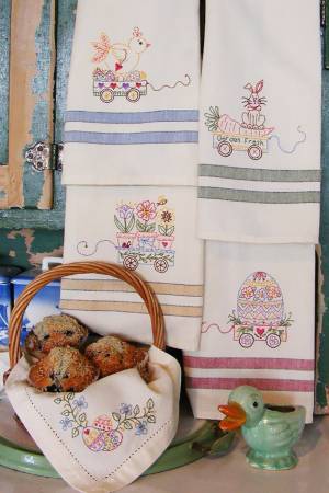 CD Easter Tea Towels Machine Embroidery