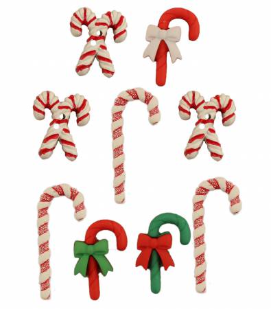 Candy Cane Lane Buttons (Pack 6)