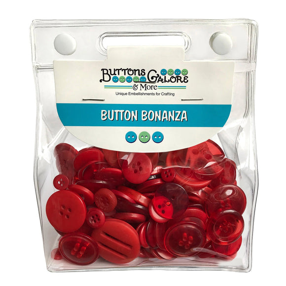 Button Grab Bag Bonanza - Fire Engine Red by Buttons Galore