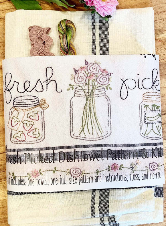 Fresh Picked Dishtowel Pattern and Floss Kit