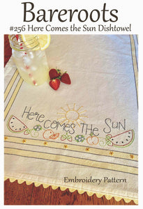 Here Comes the Sun Dishtowel Embroidery Pattern