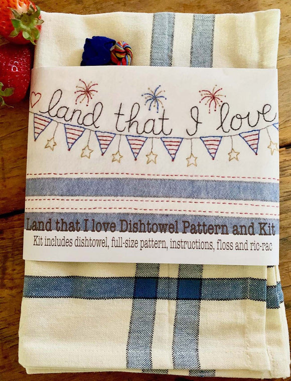 Land That I Love Dishtowel Pattern and Floss Kit
