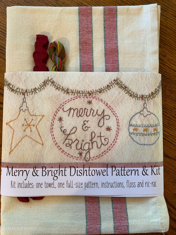 Merry & Bright Dishtowel Pattern and Floss Kit