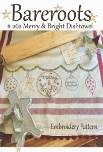 Merry & Bright Embroidery Dishtowel Pattern