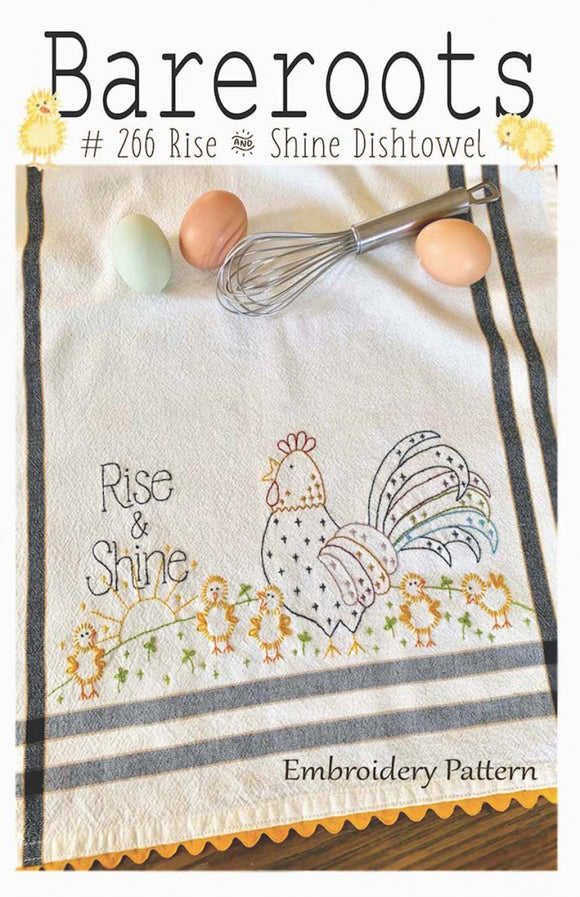 Rise and Shine Embroidery Dishtowel Pattern