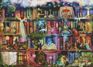 Beginner Treasure Hunt Bookshelf Cross Stitch by Aimee Stewart