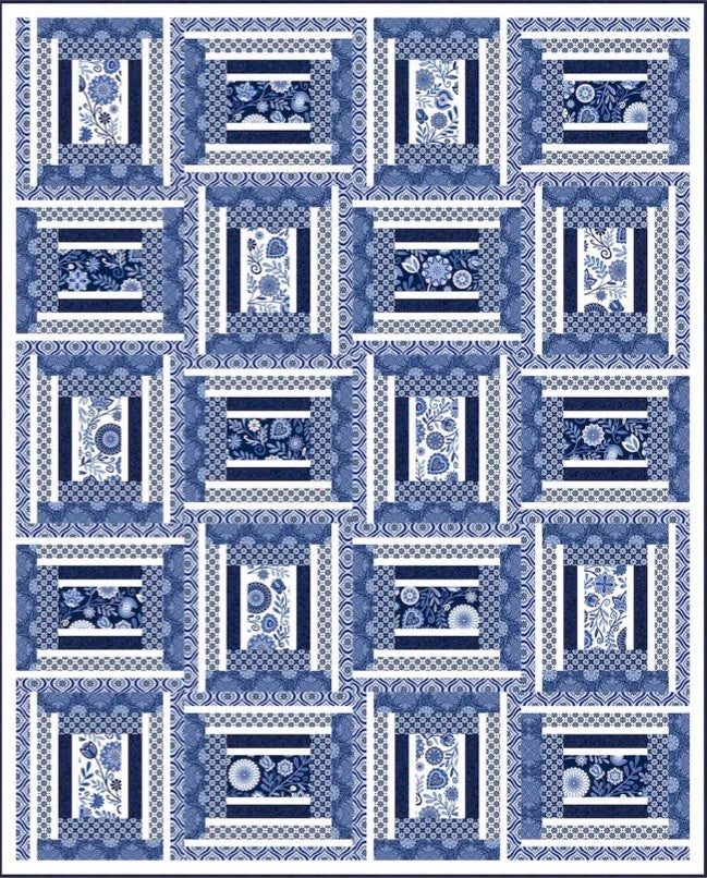 Blue Maze Downloadable Pattern