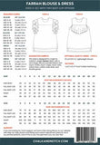 Back of the Farrah Printed tunic blouse and knee-length dress Pattern
