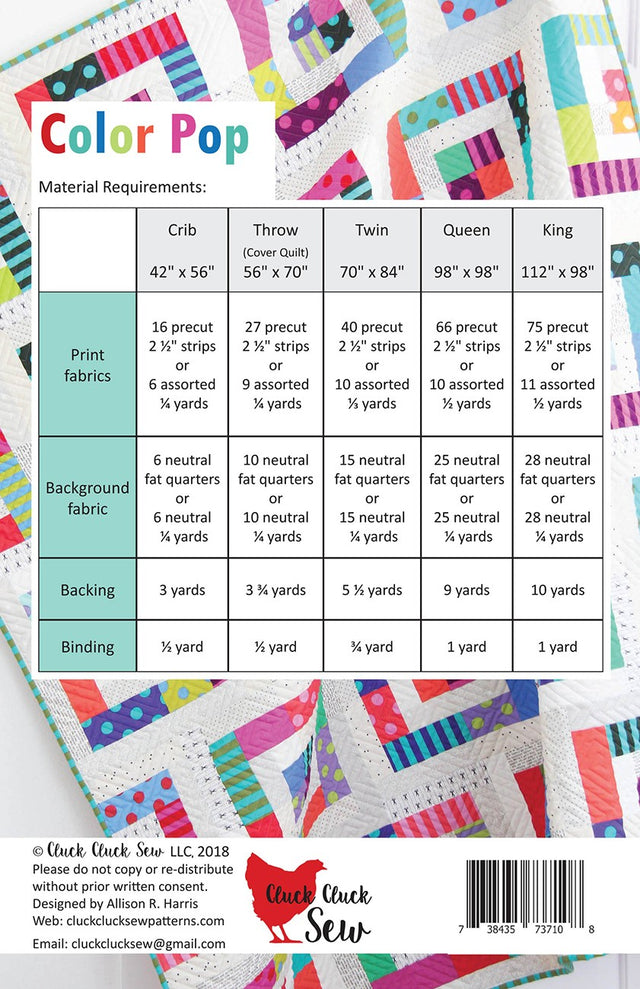Color Pop Quilters Pattern – Quilting Books Patterns and Notions