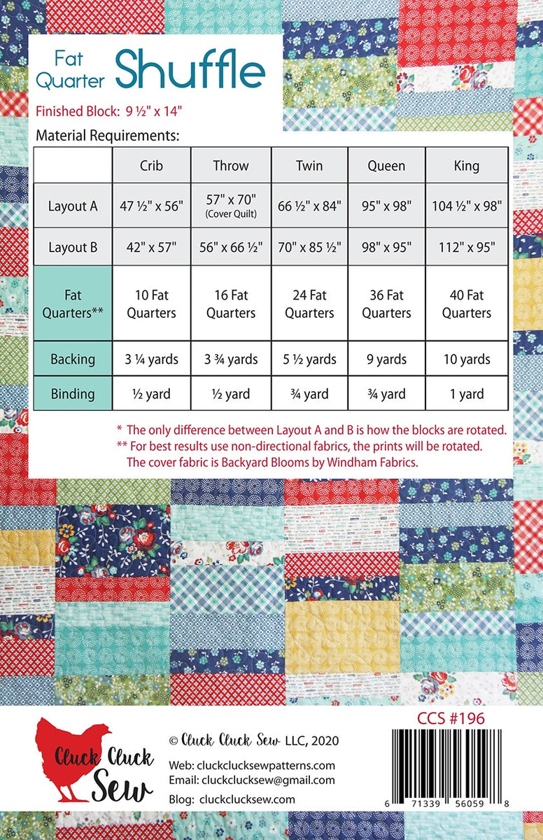 Fat Quarter Shuffle Pattern – Quilting Books Patterns and Notions