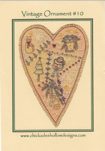 Vintage Christmas Ornament - Prim Heart