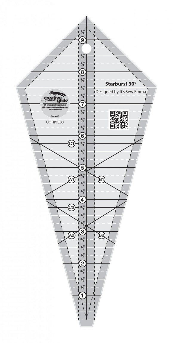 Creative Grids Starburst 30 Degree Triangle Ruler