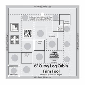 Creative Grids Curvy Log Cabin Trim Tool 6in Finished Blocks