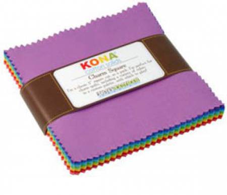 5in Squares Kona Cotton Bright Palette 41pcs