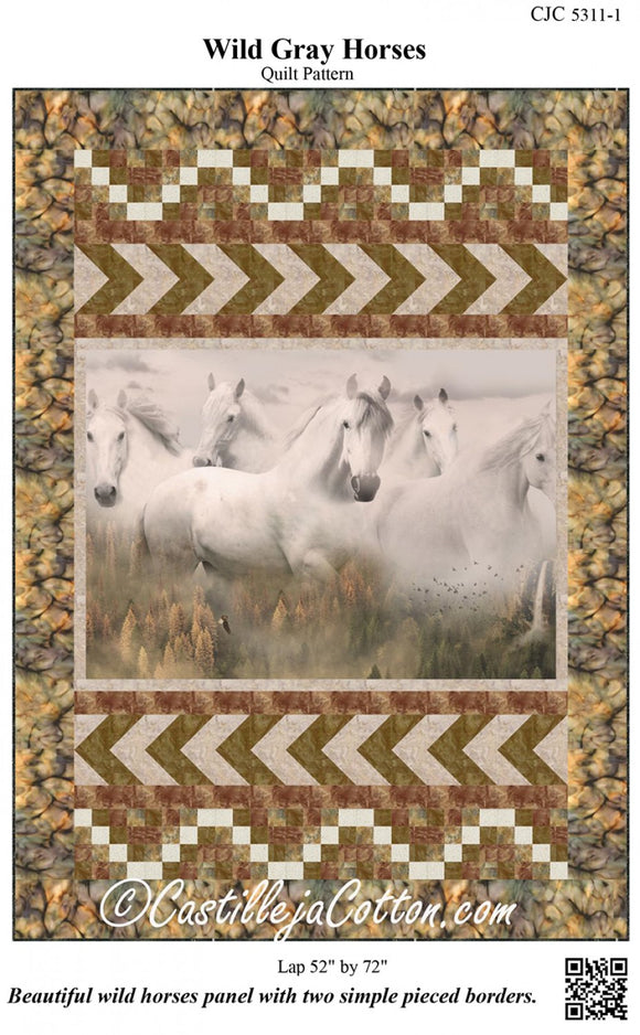 Wild Gray Horses Pattern