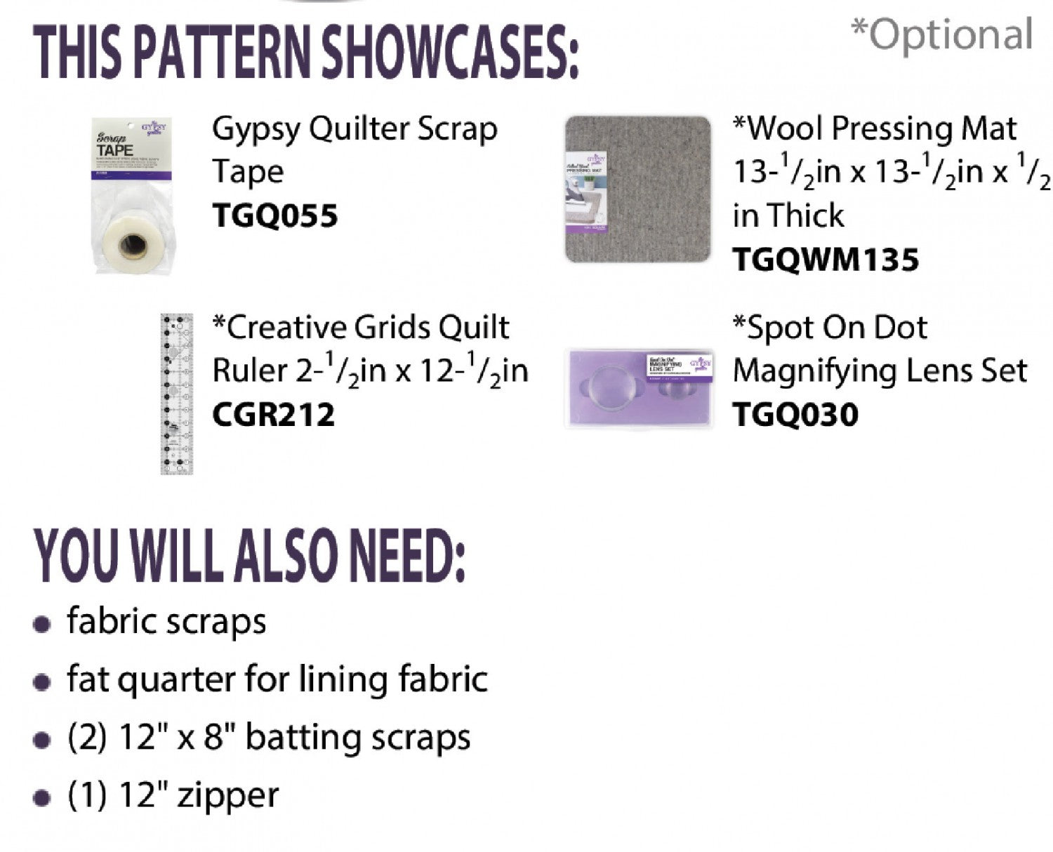 Scrap Tape Zip Pouch Patterns – Quilting Books Patterns and Notions