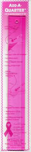 Add A-Quarter Ruler 1 1/2in x 12in Pink For Breast Cancer Awareness