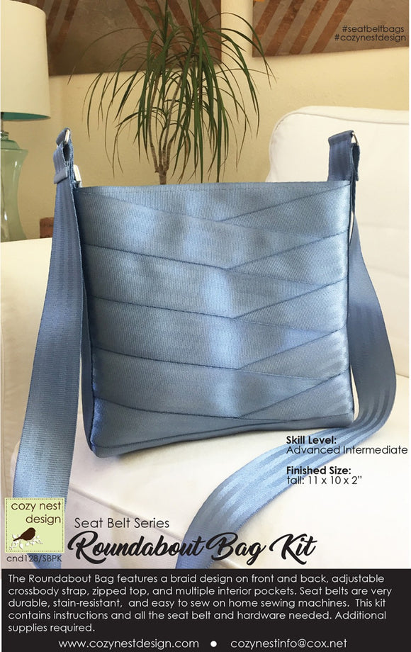 Roundabout Seat Belt Bag Kit in Steel Blue by Cozy Nest Designs