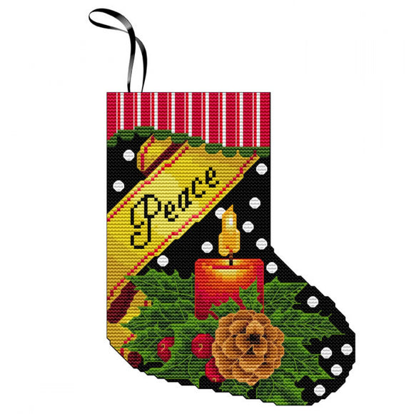 Peace Mini Stocking Ornament by Colonial Needle Co.
