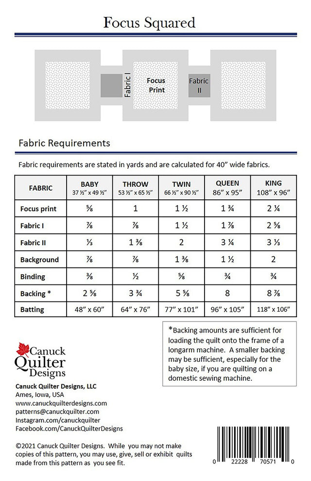 Focus Squared Patterns – Quilting Books Patterns and Notions