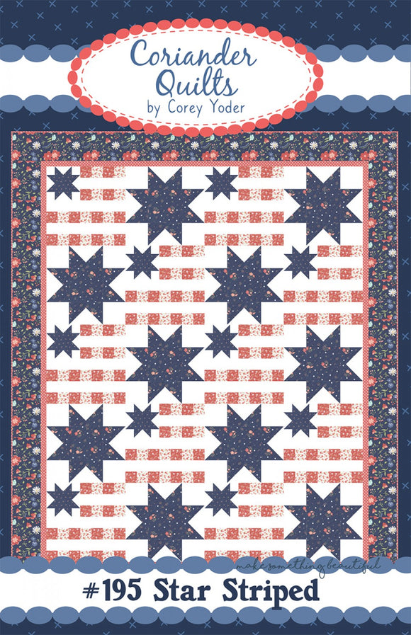 Star Striped Quilt Pattern by Coriander Quilts
