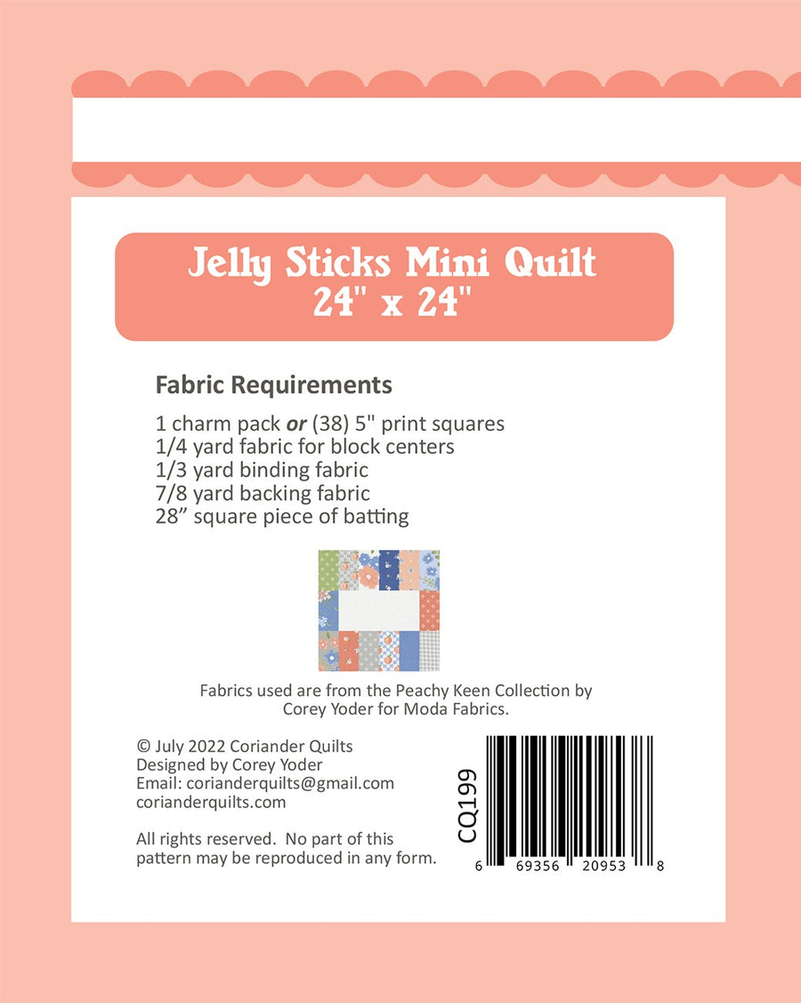 Jelly Sticks Mini Quilt Pattern – Quilting Books Patterns and Notions