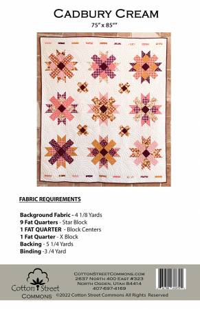 Back of the Cadbury Cream Quilt Pattern by Cotton Street Commons