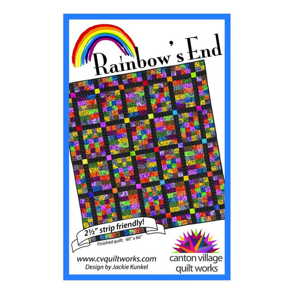 Rainbow's End quilt shown in a variety of colors, by Canton Village Quilt Works