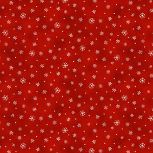 Red Snowflakes Fabric by Michael Miller