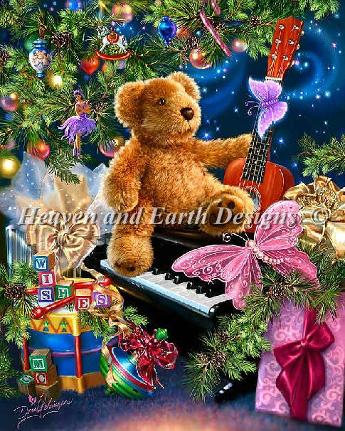 Christmas Bear Wishes Cross Stitch By Dona Gelsinger