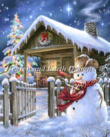 Christmas Cottage Cross Stitch By Dona Gelsinger