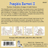 Pumpkin Harvest II Machine Embroidery Quilt